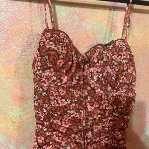 Rouched floral lined dress